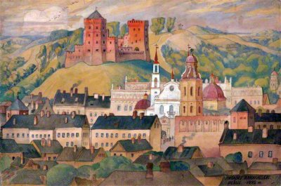 Камараускас Юозас. 1892 год. Верхний замок и старый город. XVII век. Реконструкция.