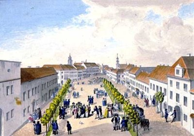 Пешка Юзеф | (1767-1831). Рыбный Конец со стороны Ратуши.