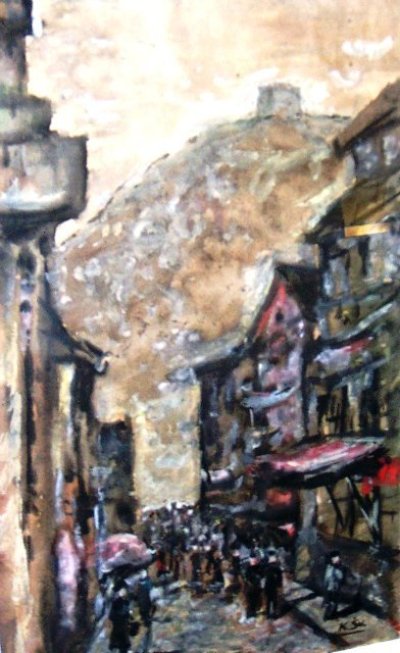 Швейкаускас Кястутис. 2009 г. Улица Пилес. Акварель.