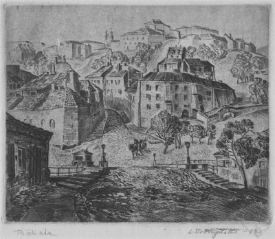 Добжинский Лев | (1907-1937). Вильнюсская графика. Ул. Бокшто.