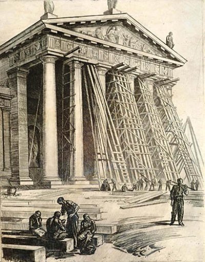 Хоппен Ежи | (1891-1969). Кафедральный собор, 1932. Гравюра, сухая игла, 39 x 30.