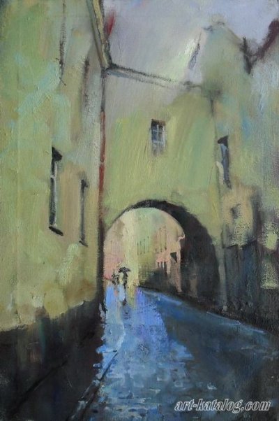 Гуназа Виталий. Улица в Вильнюсе. Холст, масло. 60 x 40. 2009.