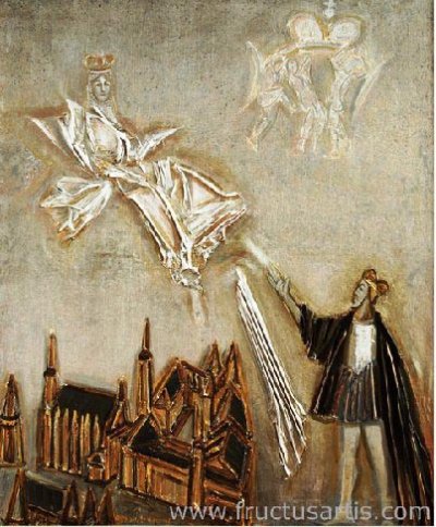 Стасюлявичюс Алоизас. Барбора Радвилайте. Сигизмунд Август. 2004 г. Полотно, акрил, коллаж. 100 x 80.