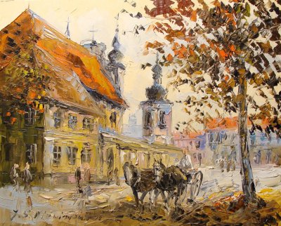 Невяровский Ярослав Станислав. Старый город. 50 x 40.