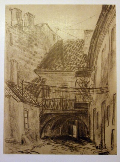 Булака Мечисловас | (1907-1994). "Двор дома по ул. Стиклю" 1945 г.