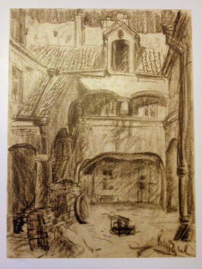 Булака Мечисловас | (1907-1994). "Двор с аркадой" 1947 г.