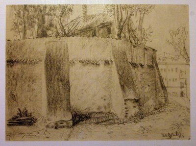 Булака Мечисловас | (1907-1994). "Крепостная стена с контрфорсами по ул. Тилто" 1948 г.