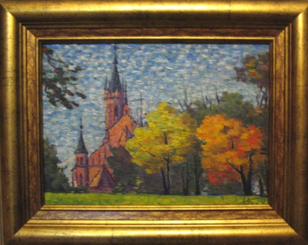 Лукашов Георгий Петрович. 1976. Техника: картон масло. Размеры: 25,5 х 35.