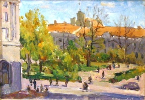 Крылов Порфирий Никитич | (1902–1990). Один из трёх КУКРЫНИКСов. Народный Художник СССР.  Техника: к.м. Размер: 15 x 22. Год создания: 1956 г.