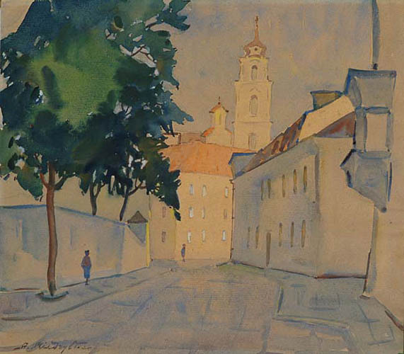 Мендзыблоцкий Адам | (1883-1956). Ul. Biskupa Bandurskiego. Akwarela, 20,5 x 24.