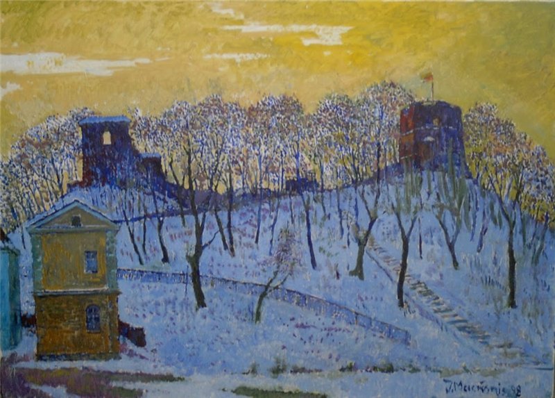 Мацконис-Мацкявичюс Ионас | (1922-2002). Žiema Gedimino kalne. 1999. 60 x 50.