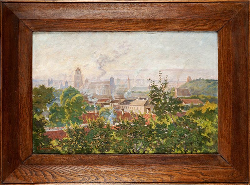 Юревич Францишек.  Widok Wilna, przed 1910 r. Olej/płótno, 50 x 75.