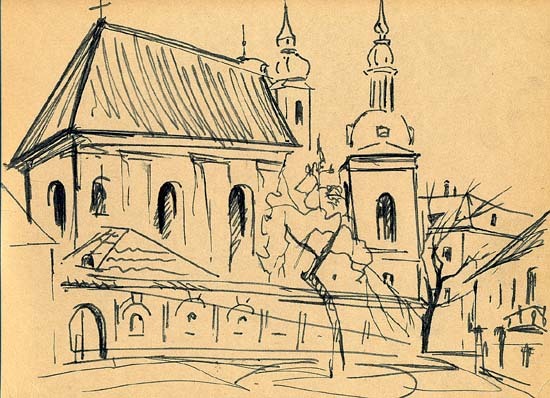 Герасимов Владимир Викторович. Зарисовки 1. Бумага/фломастер 21 x 30. 1985 г.