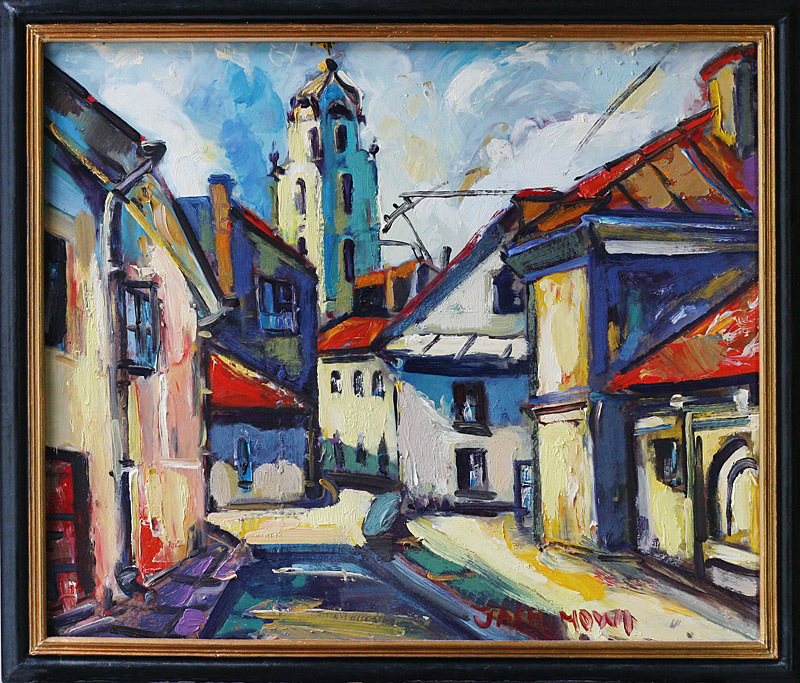 Яхимович Чеслав. "Старый Вильнюс". Масло, картон, 50  x  60.