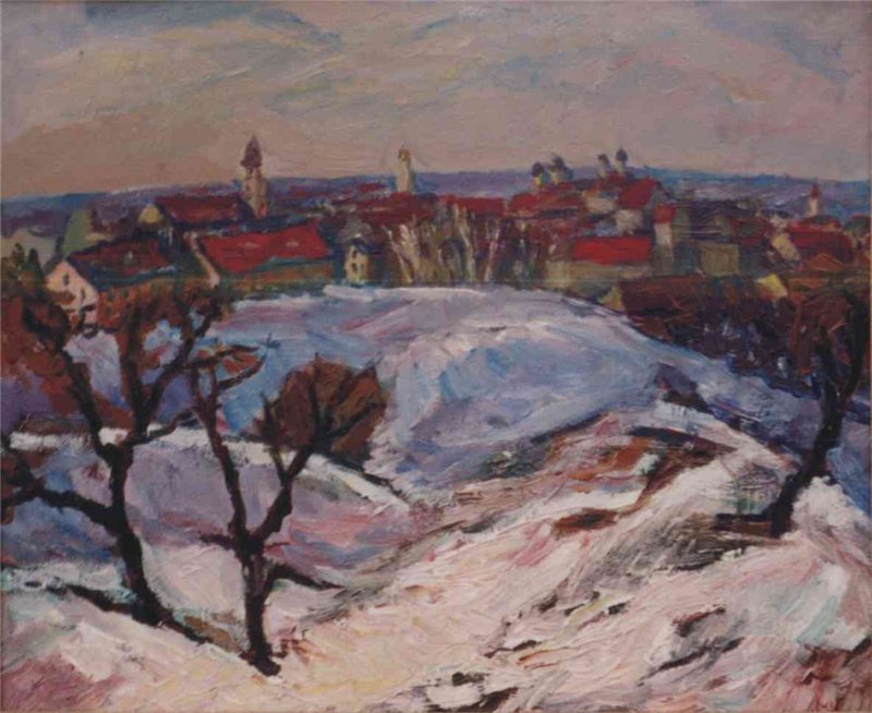 Бабялис Витаутас Аугустинас. Вильнюс. 1981. Масло на картоне, 49 x 59 см.