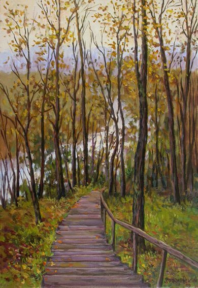 Зражевский Аркадий Александрович. В парке Веркю. Холст, масло, 50 х 35.