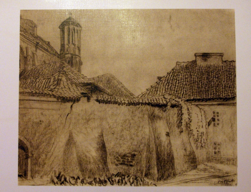 Булака Мечисловас | (1907-1994). "Стена монастыря бернардинцев" 1950 г.